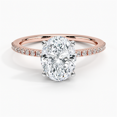 14K Rose Gold Ballad Half Coverage Diamond Ring (1/8 ct. tw.)