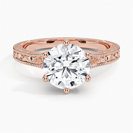 14K Rose Gold Hudson Engraved Ring