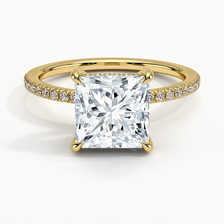18K Yellow Gold Viviana Half-Coverage Diamond Ring