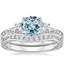 18KW Aquamarine Antique Scroll Three Stone Trellis Diamond Bridal Set, smalltop view