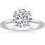 18K White Gold Four-Prong Comfort Fit 1.5mm Ring, smalltop view