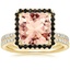 18KY Morganite Waverly Diamond Ring with Black Diamond Accents with Luxe Ballad Diamond Ring, smalltop view