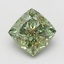 5.09 Ct. Fancy Vivid Green Cushion Lab Grown Diamond