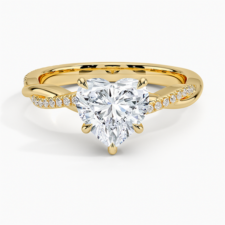 18K Yellow Gold Petite Twisted Vine Diamond Ring (1/8 ct. tw.)