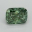 0.90 Ct. Fancy Vivid Green Cushion Lab Grown Diamond