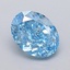 1.08 Ct. Fancy Vivid  Blue Oval Lab Grown Diamond