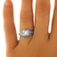 The Flavie Ring, smalltop view on a hand