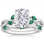 PT Moissanite Willow Bridal Set With Lab Emerald Accents, smalltop view