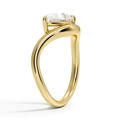 18K Yellow Gold Silhouette Solitaire Ring