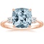 14K Rose Gold Petite Selene Three Stone Diamond Ring (1/10 ct. tw.), smalltop view