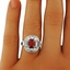 The Sharna Ring, smalltop view on a hand