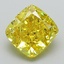 3.52 Ct. Fancy Vivid Yellow Cushion Lab Grown Diamond