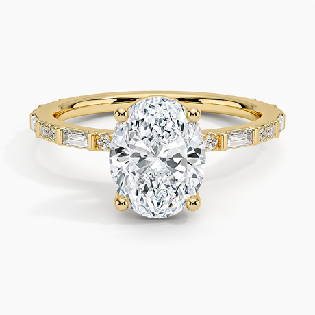 Luz Baguette and Round Diamond Ring
