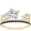18K Yellow Gold Sweeping Ivy Diamond Ring (1/2 ct. tw.) with Luxe Ballad Sapphire Ring