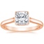 14K Rose Gold Luna 2mm Bezel Ring, smalltop view