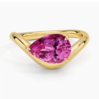 Silhouette Pink Lab Sapphire Cocktail Ring