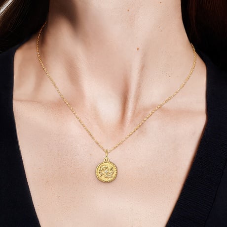 Mini Pisces Zodiac Diamond Medallion Necklace