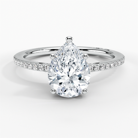 Classic Pave Diamond Engagement Setting with Hidden Accents