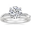 18K White Gold Petite Twisted Vine Hidden Halo Diamond Ring with Petite Comfort Fit Wedding Ring