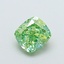1.02 Ct. Fancy Vivid  Green Cushion Lab Grown Diamond
