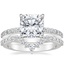 Platinum Luxe Elodie Diamond Ring (1/4 ct. tw.) with Luxe Lunette Diamond Ring (1/3 ct. tw.)