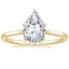 18K Yellow Gold Secret Halo Six-Prong Diamond Ring, smalltop view