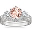 18KW Morganite Three Stone Hudson Bridal Set (1/3 ct. tw.), smalltop view