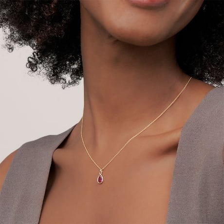 Teardrop Lab Ruby Pendant