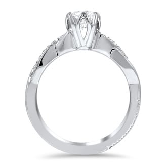 Custom Floral Twisted Vine-Inspired Engagement Ring
