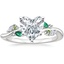 Platinum Arden Diamond Ring with Lab Emerald Accents, smalltop view