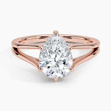 14K Rose Gold Tressa Split Shank Solitaire Ring