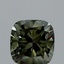 1.53 Ct. Fancy Vivid Green Cushion Lab Grown Diamond
