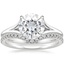 18KW Moissanite Reverie Ring with Flair Diamond Ring (1/6 ct. tw.), smalltop view
