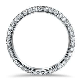 Custom Three Sided Pave Diamond Wedding Band