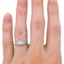 The Coretta Ring, smallzoomed in top view on a hand