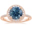 14K Rose Gold Audra Diamond Ring, smalltop view