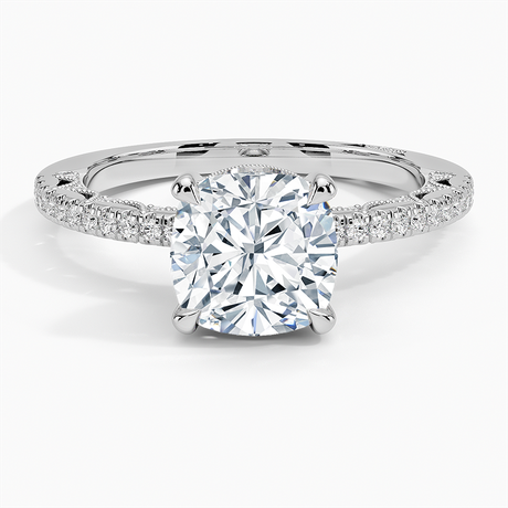 18K White Gold Tacori Lunetta Crescent Diamond Ring