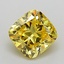 0.51 Ct. Fancy Vivid Yellow Cushion Lab Grown Diamond