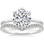 18K White Gold Petite Esme Solitaire Ring with Flair Diamond Ring (1/6 ct. tw.)