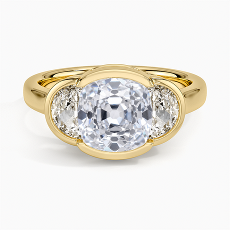 Half Moon Three Stone Bezel Diamond Ring (1/2 ct. tw.)