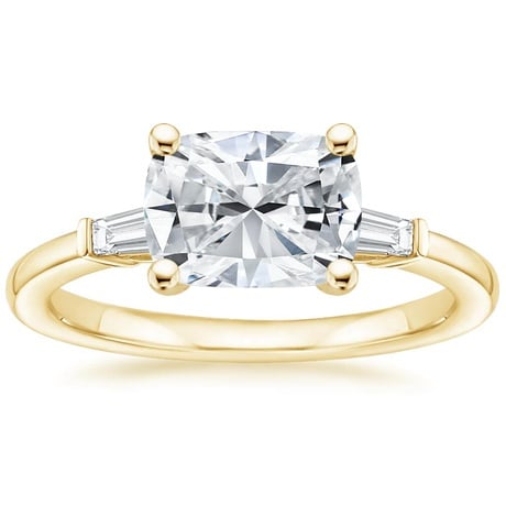 East West Baguette Engagement Ring - Tapered