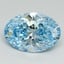 4.05 Ct. Fancy Vivid Blue Oval Lab Grown Diamond