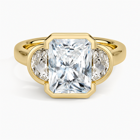 Half Moon Three Stone Bezel Diamond Ring (1/2 ct. tw.)