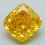 2.56 Ct. Fancy Vivid Yellow Cushion Lab Grown Diamond