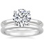 18K White Gold Alula Diamond Ring with 2mm Comfort Fit Wedding Ring
