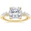 18K Yellow Gold Rosette Diamond Ring, smalltop view