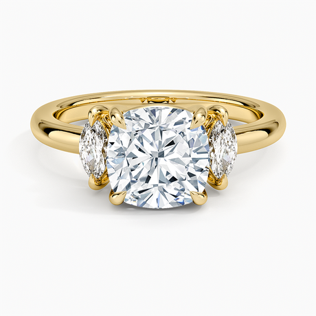 18K Yellow Gold Sasha Three Stone Marquise Diamond Ring (1/3 ct. tw.)