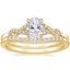 18K Yellow Gold Delta Diamond Ring with Petite Curved Diamond Ring (1/10 ct. tw.)