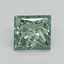 1.47 Ct. Fancy Vivid Green Princess Lab Grown Diamond