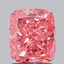 1.51 Ct. Fancy Vivid Pink Cushion Lab Grown Diamond